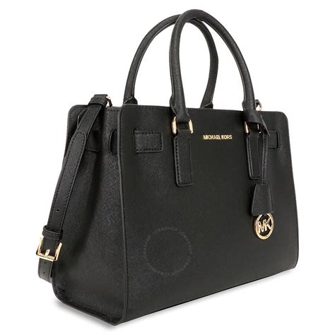 Michael Kors Saffiano Leather LG Satchel Bag Black 